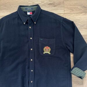 Tommy Hilfiger Old Money Wool Blend Shirt Jacket Navy Quiet Luxury